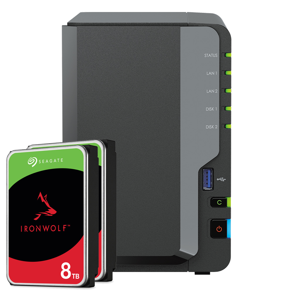 Synology DS224+ 16TB IronWolf NAS-Bundle NAS inkl. 2x 8TB IronWolf 3.5 Zoll SATA Festplatte von Synology