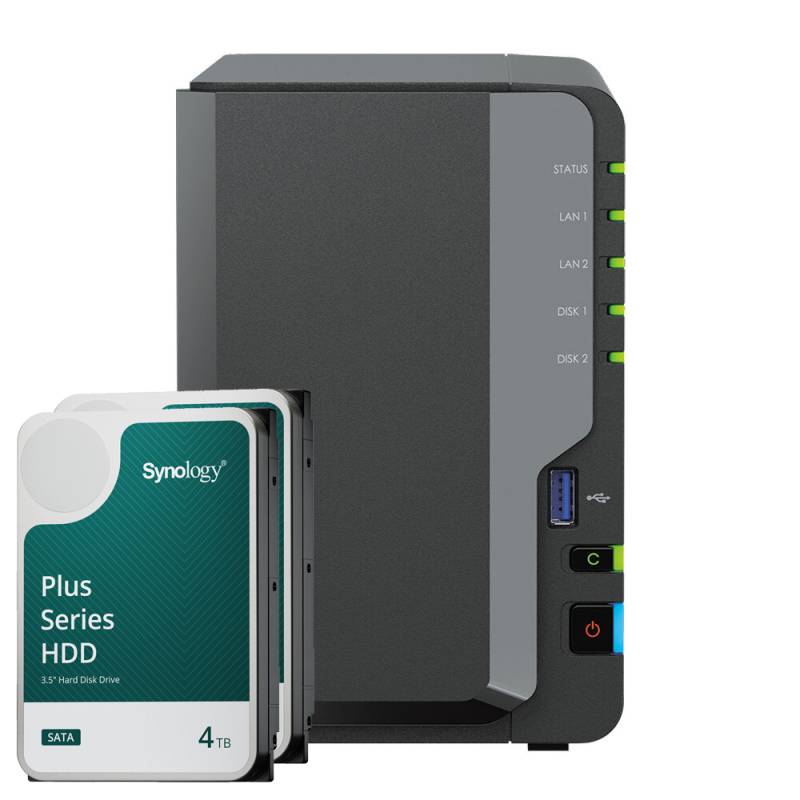 Synology DS224+ 8TB Synology Plus HDD NAS-Bundle NAS inkl. 2x 4TB Synology Plus HDD 3.5 Zoll SATA von Synology