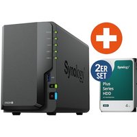 Synology DS224+ NAS System 2-Bay 8 TB inkl. 2x 4 TB Synology HDD HAT3300-4T von Synology
