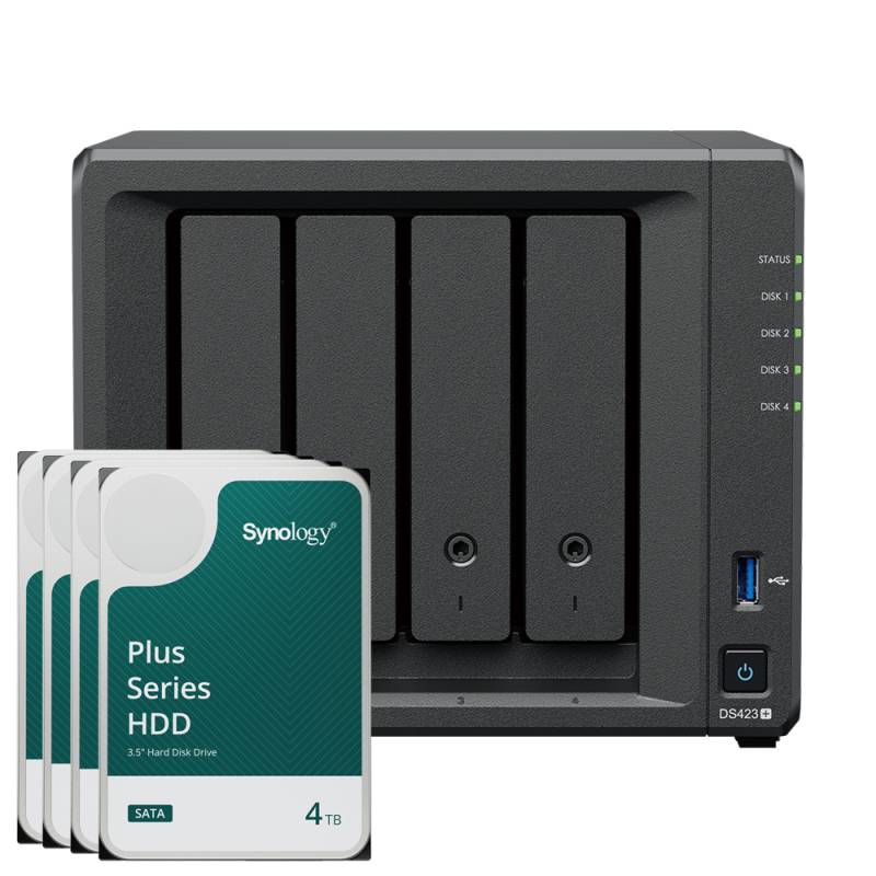 Synology DS423+ 16TB Synology Plus HDD NAS-Bundle NAS inkl. 4x 4TB Synology Plus HDD 3.5 Zoll SATA von Synology