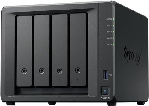 Synology DS423+ 4-Bay Diskstation NAS (Realtek RTD1619B 4-Core 1.7 GHz 2GB DDR4 Ram 2xRJ-45 1GbE LAN-Port) 16TB Bundle mit 4X 4TB Synology Plus-Serie HDDs (HAT3300-4T) von Synology