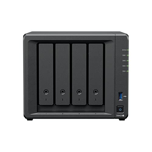 Synology DS423+ 4-Bay Diskstation NAS (Intel Celeron J4125 4-Core 2GB Ram 2xRJ-45 1GbE LAN-Port) 56TB Bundle mit 4 x 14TB WD RED Plus HDD (WD140EFGX - 68B0GN0) von Synology