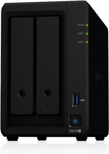 Synology DS723+ 2-Bay Diskstation NAS (AMD Ryzen™ 4 Threads R1600 Dual-Core 2GB Ram 2xRJ-45 1GbE LAN-Port) 12 TB Bundle mit 2 x 6 TB Synology Plus-Serie HDDs (HAT3300-6T) von Synology