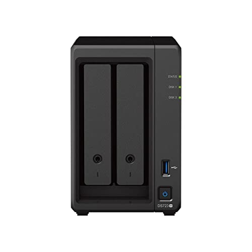 Synology DS723+ 24 TB 2 Bay Desktop NAS-Lösung, installiert mit 2 x 12 TB HAT5300-Laufwerken von Synology