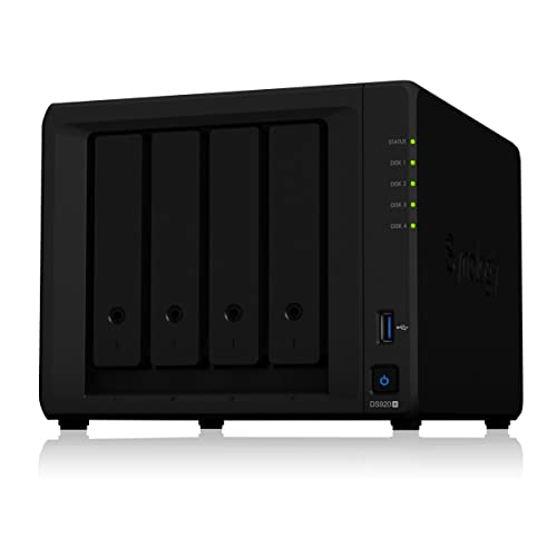 Synology DS920+ 32TB 4 Bay Desktop NAS System, installiert mit 4 x 8TB Western Digital Red Festplatten von Synology