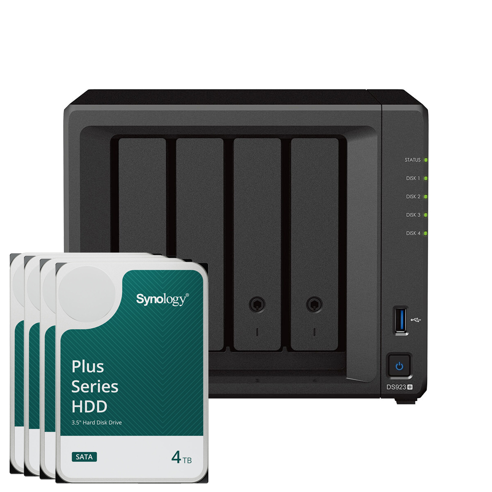 Synology DS923+ 16TB Plus HDD NAS-Bundle NAS inkl. 4x 4TB Synology Plus 3.5 Zoll SATA Festplatte von Synology