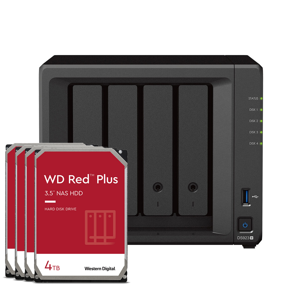 Synology DS923+ 16TB WD Red Plus NAS-Bundle NAS inkl. 4x 4TB WD Red Plus 3,5 Zoll SATA Festplatte von Synology