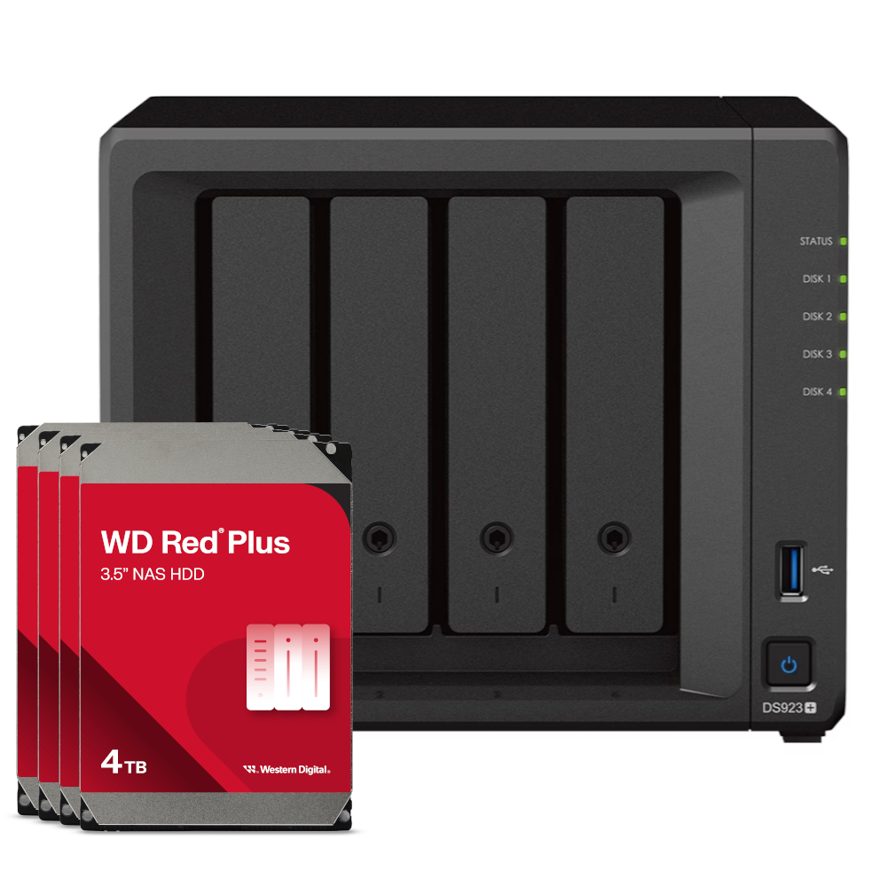 Synology DS923+ 16TB WD Red Plus NAS-Bundle NAS inkl. 4x 4TB WD Red Plus 3,5 Zoll SATA Festplatte von Synology