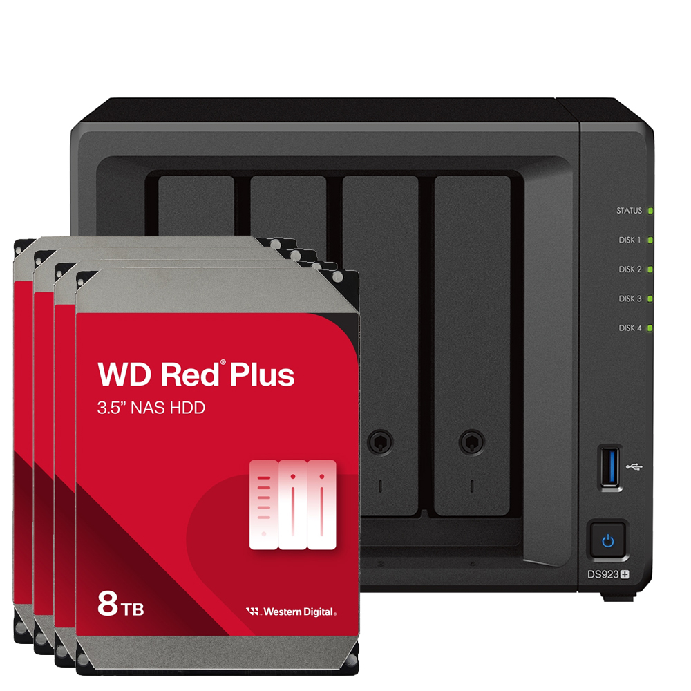 Synology DS923+ 32TB WD Red Plus NAS-Bundle NAS inkl. 4x 8TB WD Red Plus 3,5 Zoll SATA Festplatte Synology DS923+ 32TB WD Red Plus NAS-Bundle NAS inkl. 4x 8TB WD Red Plus 3,5 Zoll SATA Festplatte von Synology