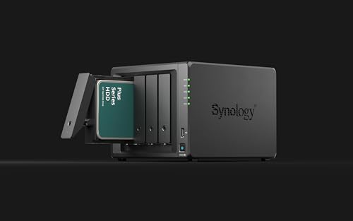 Synology DS923+ 4-Bay Diskstation NAS (AMD Ryzen™ 4 Threads R1600 Dual-Core 4GB Ram 2xRJ-45 1GbE LAN-Port), 16TB Bundle mit 4X HAT3300-4T von Idel