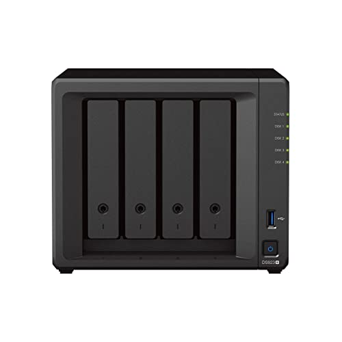 Synology DS923+ 4-Bay Diskstation NAS (AMD Ryzen™ 4 Threads R1600 Dual-Core 4GB Ram 2xRJ-45 1GbE LAN-Port), Bundle mit 4 x 12TB Seagate IronWolf NAS HDDs von Synology