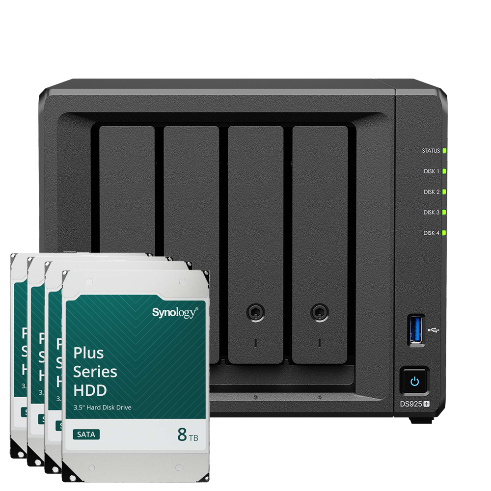 Synology DS925+ 32TB Plus HDD NAS-Bundle NAS inkl. 4x 8TB Synology Plus 3.5 Zoll SATA Festplatte Synology DS925+ 32TB Plus HDD NAS-Bundle NAS inkl. 4x 8TB Synology Plus 3.5 Zoll SATA Festplatte von Synology
