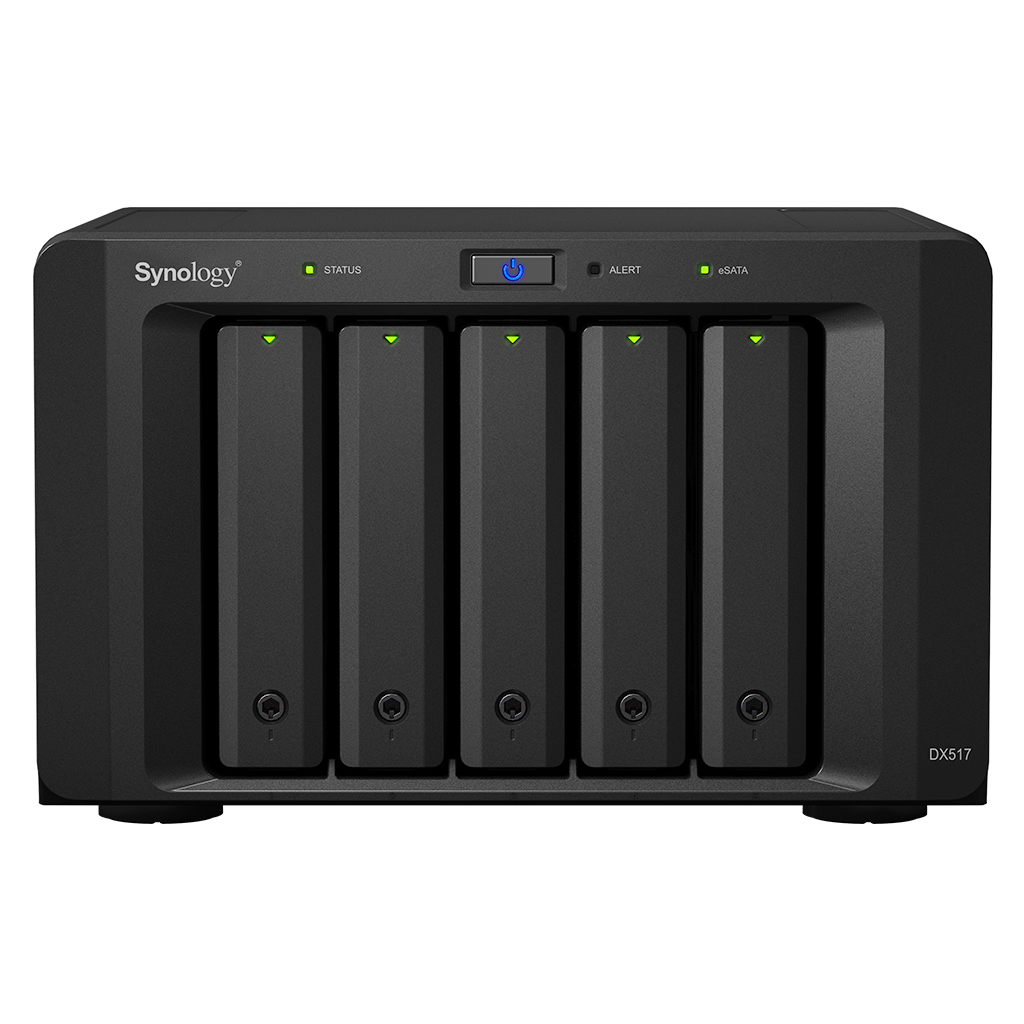 Synology DX517 Expansionseinheit für DiskStation 5 Bay [0/5 3,5"/2,5" SATA HDD/SSD, 1x eSATA-Port] von Synology