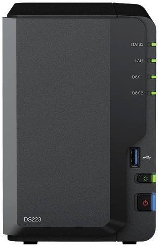 Synology DiskStation DS223 NAS-Server Gehäuse 0GB 2 Bay USB 3.2 Gen 1 Frontanschluss (USB 3.0), Syn von Synology