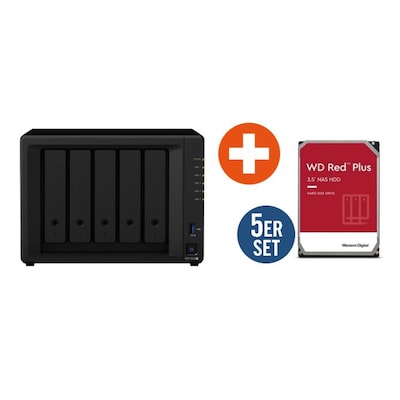 Synology Diskstation DS1522+ NAS System 5-Bay inkl. 5x 4TB WD Red Plus WD40EFPX von Synology