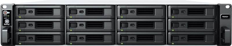 Synology RackStation RS2423+ NAS Rack (2U) Ryzen Embedded V1780B 8 GB DDR4 48 TB HDD DiskStation Manager Schwarz (RS2423+ + 12X HAT3300-4T) von Synology