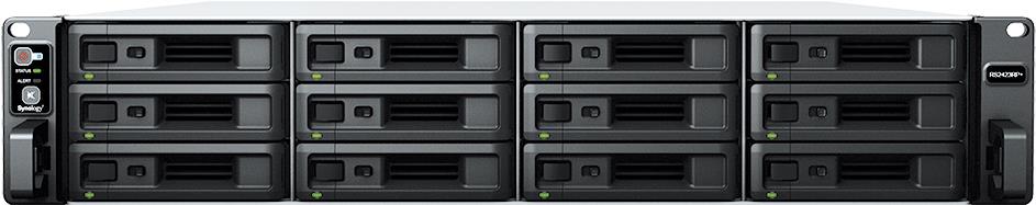 Synology RackStation RS2423RP+ NAS Rack (2U) Ryzen Embedded V1780B 8 GB DDR4 48 TB HDD DiskStation Manager Schwarz (RS2423RP+ + 12X HAT3300-4T) von Synology