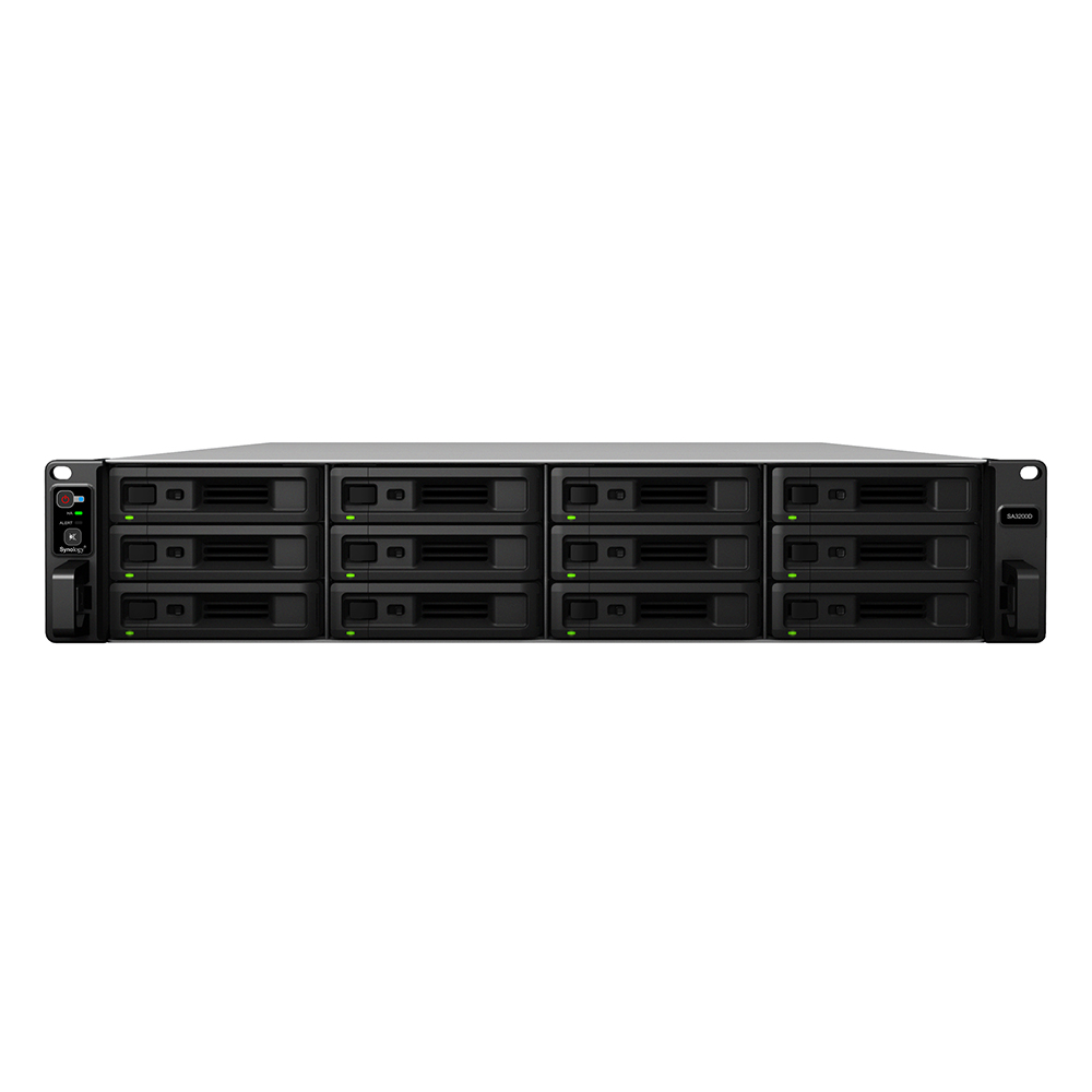 Synology SA3200D 12-Bay NAS [2,5"/3,5" SAS HDD/SSD, 1x 10GbE + 2x GbE LAN, 8GB RAM] von Synology