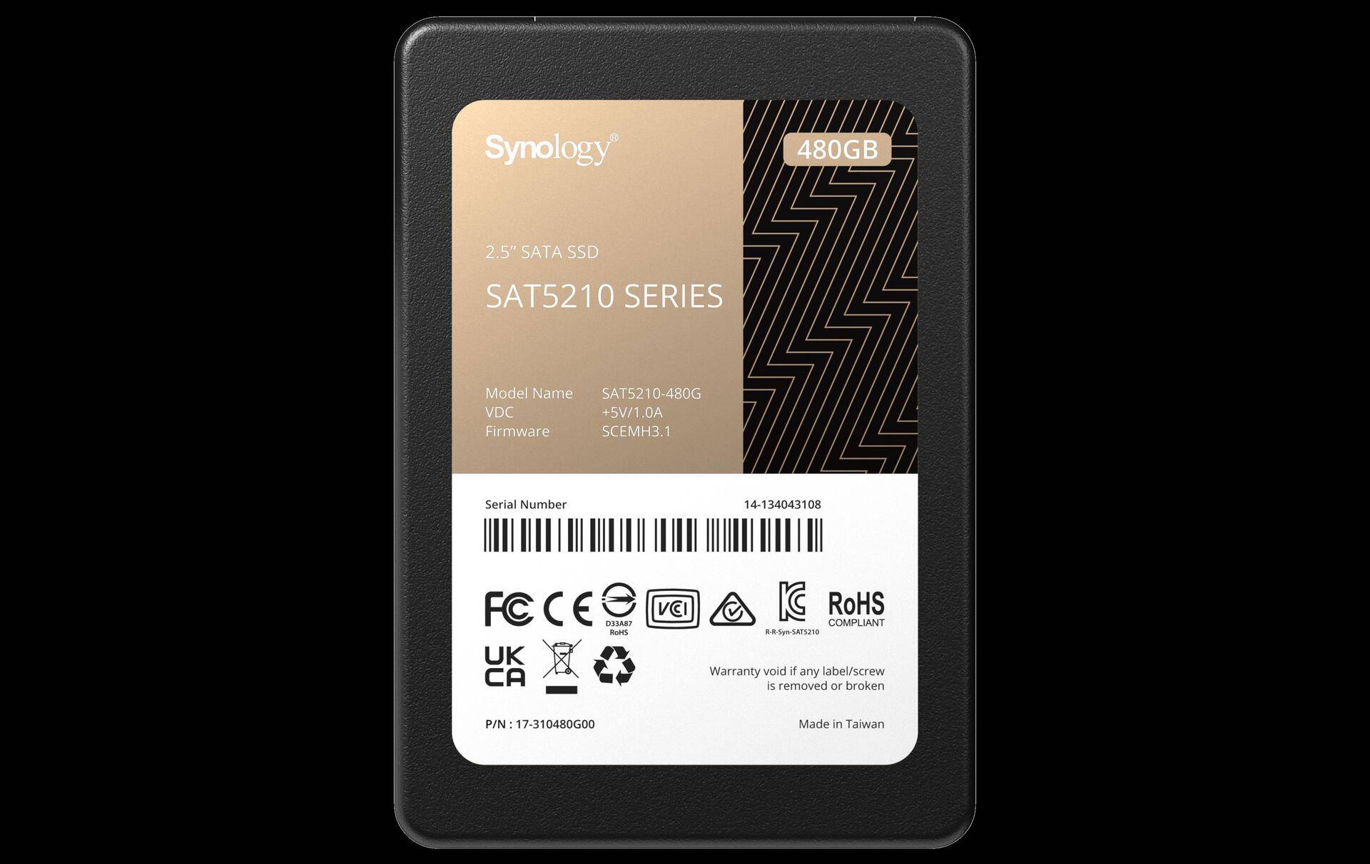 Synology SAT5210 - SSD - 480 GB - intern - 2.5 (6.4 cm) - SATA 6Gb/s von Synology