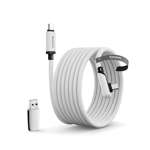 Syntech 5m Link Kabel kompatibel mit Oculus/Meta Quest 3/Quest 3S/Quest2/Pro/Pico 4 Zubehör and PC/SteamVR, USB-C-Kabel mit USB-3.0-Adapter für VR-Headset, 5 Gbit/s Datenübertragung Syntech 5m Link Kabel kompatibel mit Oculus/Meta Quest 3/Quest 3S/Quest2/Pro/Pico 4 Zubehör and PC/SteamVR, USB-C-Kabel mit USB-3.0-Adapter für VR-Headset, 5 Gbit/s Datenübertragung von Syntech