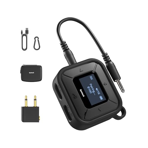 Syntech Flugzeug Bluetooth Transmitter Receiver mit Extra Dual 3,5 mm AUX-Adapter, LED-Display Niedrige Latenz Dual Link Bluetooth 5.3 Splitter Kopfhörer Adapter für AirPods Auto Schwarz Syntech Flugzeug Bluetooth Transmitter Receiver mit Extra Dual 3,5 mm AUX-Adapter, LED-Display Niedrige Latenz Dual Link Bluetooth 5.3 Splitter Kopfhörer Adapter für AirPods Auto Schwarz von Syntech