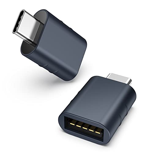 Syntech USB C auf USB Adapter(2 Stücke), Thunderbolt 3 to USB 3.0 Adapter Kompatibel mit iPhone 15 Pro Max MacBook Pro 2021/Air 2022 iPad Mini 6 iMac Surface Pro 8/X Go und mehr, Mitternacht von Syntech