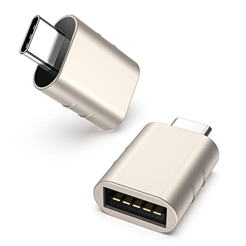 Syntech USB C auf USB Adapter(2 Stücke), Thunderbolt 3 to USB 3.0 Adapter Kompatibel mit iPhone 15 Pro Max MacBook Pro 2021/Air 2022 iPad Mini 6 iMac Surface Pro 8/X Go und mehr, Sternenlicht von Syntech