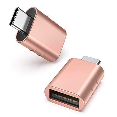 Syntech USB C auf USB Adapter(2 Stücke), Thunderbolt 3 to USB 3.0 Adapter Kompatibel mit iPhone 15 Pro Max iPad Mini/Pro 2021 iMac 2021 MacBook Pro 2020, MacBook Air 2020, Dell XPS - Roségold von Syntech