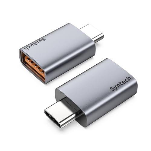 Syntech USB C auf USB Adapter (2 Pack), 10Gbps USB 3.2 Gen 2 Fit Side by Side, USB C Male auf USB A 3.2 Female Adapter Kompatibel mit iPhone 15 Pro Max/iPad/iMac/MacBook Pro und Thunderbolt 4/3 Geräte von Syntech