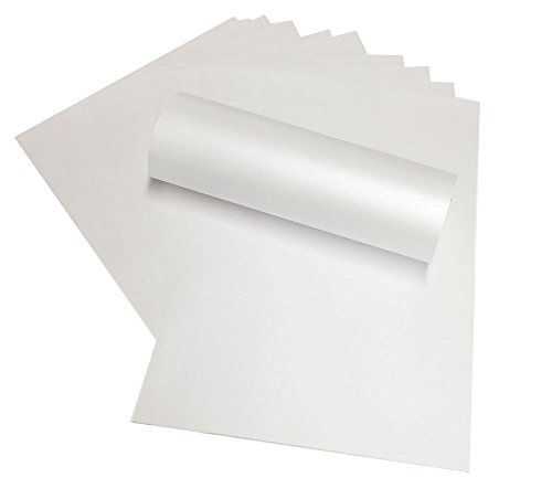 100 Bogen frostweißes Paper (DIN A4) mit Perlglanzschimmer, doppelseitig, 120 g/m², geeignet für Tintenstrahl- und Laserdrucker von Syntego