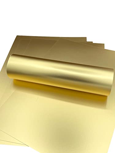 Syntego 5 Blatt A4 Premium Mirri Seideneffekt Karton, einseitig 290 g/m²/48,5 kg Einband (Gold) von Syntego