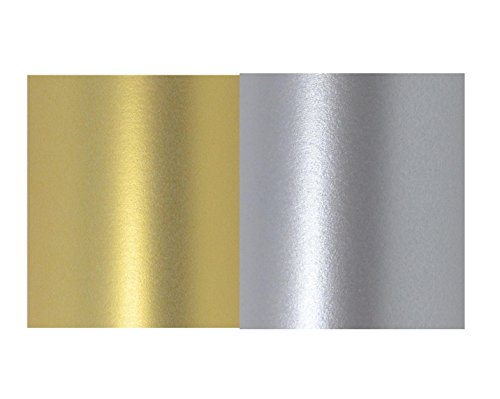 Syntego Papier, A4, echtes Silber und echtes Gold, Perlglanz, doppelseitig, geeignet für Tintenstrahl- und Laserdrucker, 10 von je 20 Blatt, 120 g/m² (Gold, Silber) von Syntego