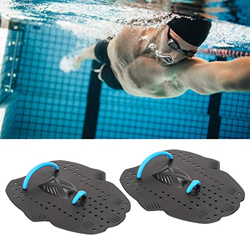 Schwimmtrainingspaddel, Handpaddel, Leitfaden für Berufliche Fähigkeiten, Universelles Accessoire für Erwachsene, Mehrere Reihen Ablenkungslöcher, Einfach zu Bedienen (Palme) von Syrisora
