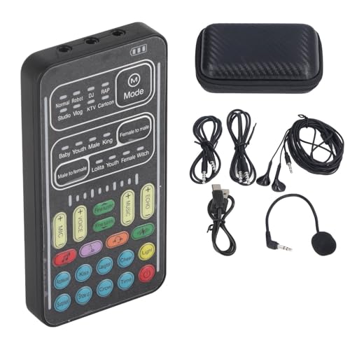 Syrisora I9 Voice Changer Set Multifunktion Tragbare Aufnahme Mini Soundkarte für Game Anchor Recording Computer (Englische Version) von Syrisora