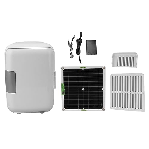 Syrisora ​​Mini-Kühlschrank, Camping-Kühlschrank, Solar-Kühlschrank, 50 W Monokristallines Solarpanel, DC18 V, Solarbetriebener Kühlschrank mit Batteriebox-Anschlusskabel von Syrisora