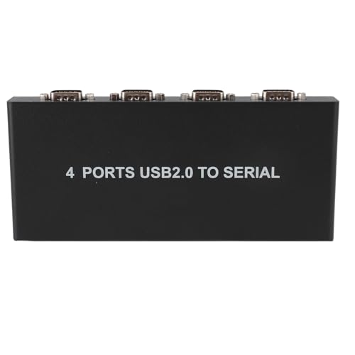 Syrisora USB-zu-Seriell-Adapter, USB-zu-4-Port-RS232-Seriell-Adapter Unterstützt Bidirektionale Übertragung 4 Ports USB 2.0-zu-Seriell-Adapter für Windows 10 8 7 für OS X (EU-Stecker) von Syrisora