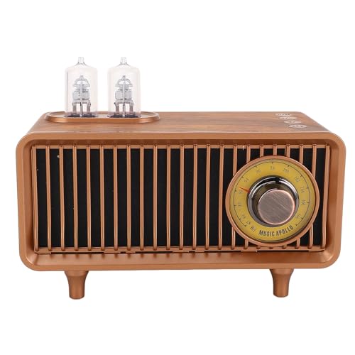 Syrisora Vintage -Lautsprecher mit Umgebungslicht Wireless Bluetooth 5.0 Wiederaufladbarer Retro -Lautsprecher FM Radio Kleine Tragbare Radios Bluetooth für Desktop -Ornament von Syrisora