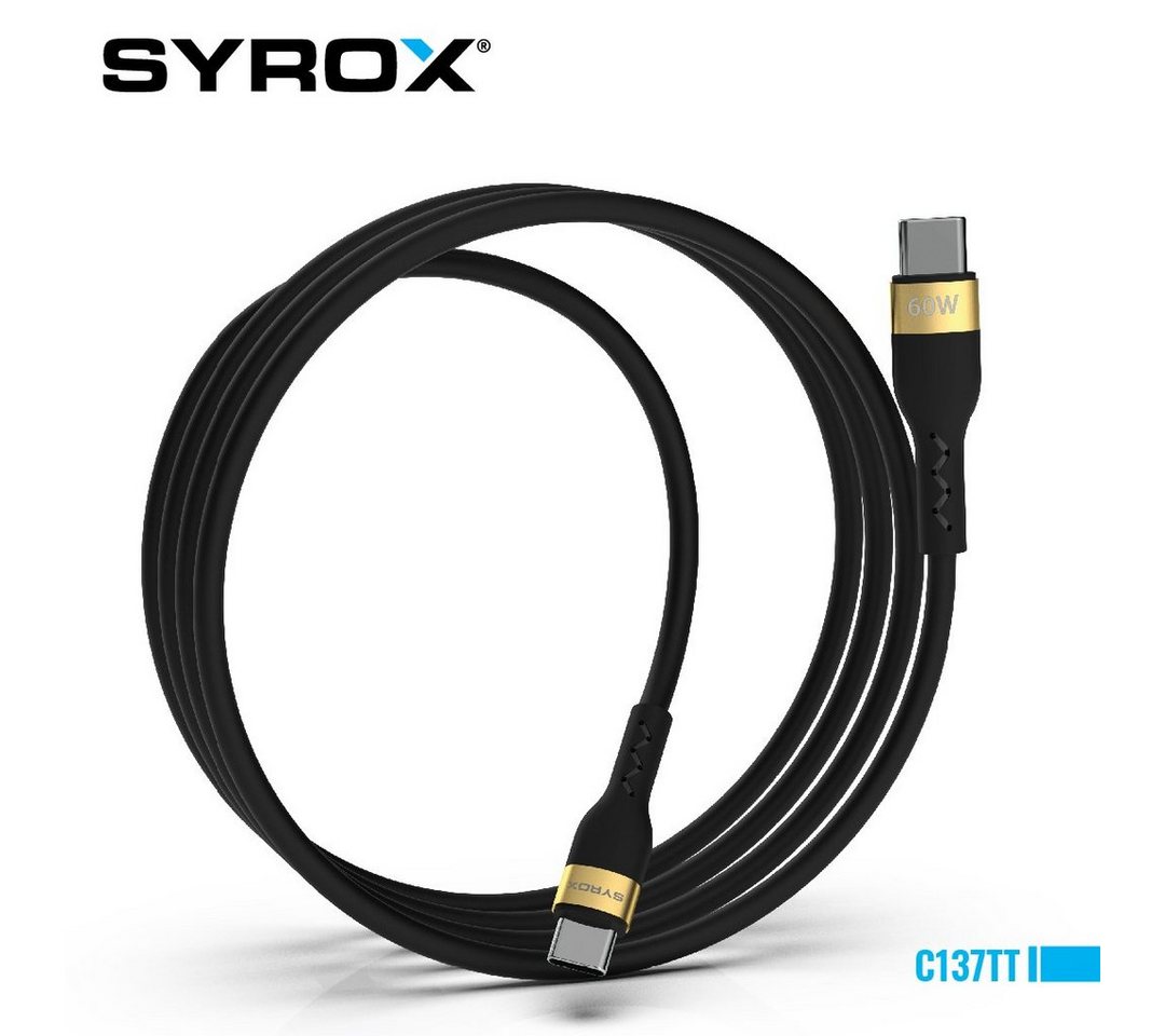 Syrox Syrox C137TT 60W Type-C zu Type-C Schnell Ladekabel PD Smartphone-Kabel, (1.2 cm) von Syrox
