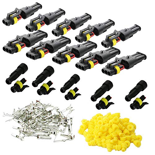 15 Kit Auto-Draht-Verbindung, wasserdichte elektrische Klemme für Auto Motorrad Roller LKW Marine Steckdose, 1 Pin × 5 Kit, 2 Pin × 5 Kit, 3 Pin × 5 Kit 15 Kit Auto-Draht-Verbindung, wasserdichte elektrische Klemme für Auto Motorrad Roller LKW Marine Steckdose, 1 Pin × 5 Kit, 2 Pin × 5 Kit, 3 Pin × 5 Kit von Sysoon