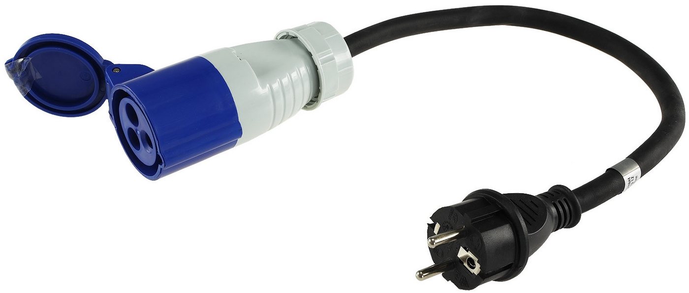 Systafex® Adapterkabel 35cm Bauwagen Wohnwagen Adapter CEE Stromkabel 16A IP44 Strom-Adapterkabel Schutzkontakt zu CEE, 35 cm, H07RN-F 3G1,5mm² von Systafex®