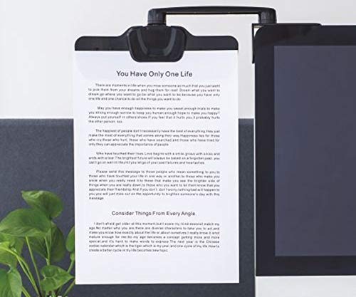 Systafex® Dokumenthalter Papierhalter für PC Monitor Bildschirm Computer Papier Ständer. Papierhalter für besseres Tippen. 18 Blatt Kapazität, um 360 Grad drehbar, 3M Selbstklebend (Schwarz) von Systafex