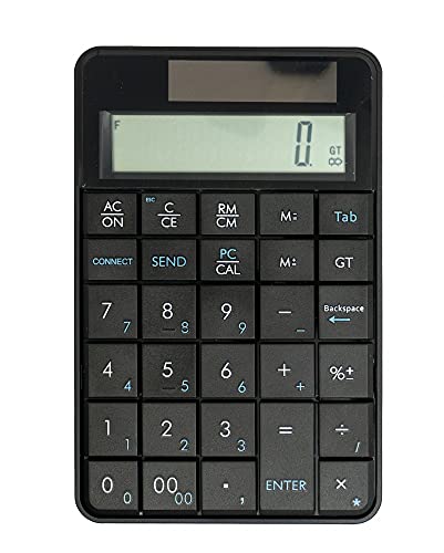 SYSTEM-S 2 in 1 Numpad Taschenrechner Solar Tastatur Ziffernblock mit USB in Schwarz von System-S