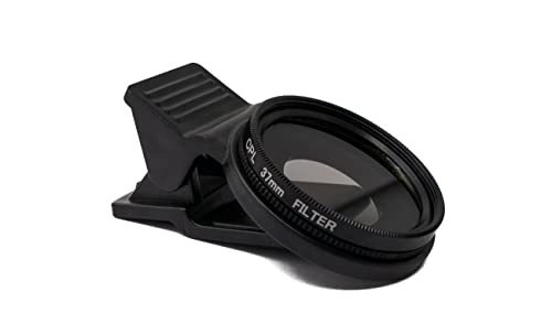 SYSTEM-S CPL Filter 37 mm Linse mit Clip für Smartphones in Schwarz von System-S