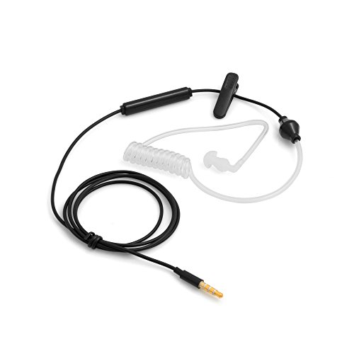 SYSTEM-S Einohr Anti-Strahlung Anti-Radiation Headset Kopfhörer mit Schallschlauch Smartphone Handy Tablet PC schwarz von System-S