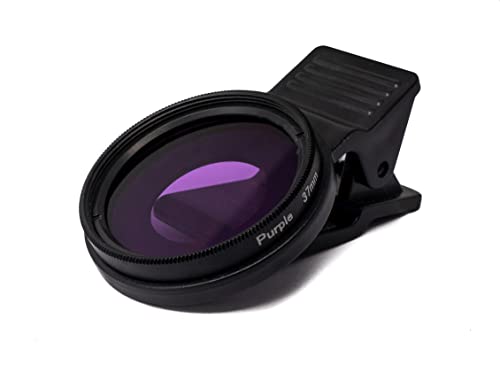 SYSTEM-S Farbfilter Lila 37 mm Linse Farbe mit Clip für Smartphones in Schwarz von System-S