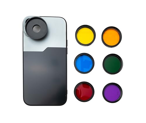 SYSTEM-S Farbfilter Set 37 mm 6 Stück Farbe Linse Filter mit Gewinde Hülle für iPhone 15 Plus von System-S