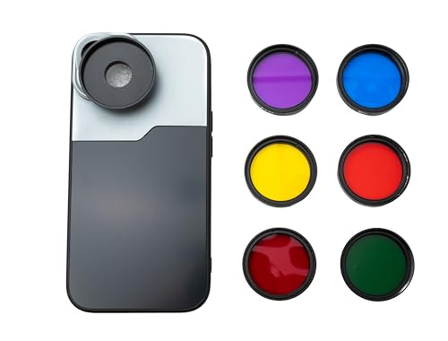 SYSTEM-S Farbfilter Set 37 mm 6 Stück Farbe Linse Filter mit Gewinde Hülle für iPhone 15 von System-S