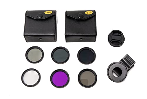 SYSTEM-S Filter 3 ND UV CPL FLD Set 37 mm Linse Kit mit Abdeckung Clip Taschen in Schwarz von System-S