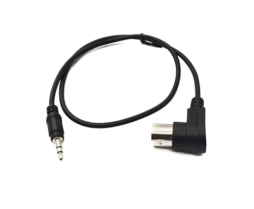 SYSTEM-S MIDI Kabel 50 cm Din 5 Pin Stecker zu 3,5 mm Klinke Stecker AUX Winkel von System-S