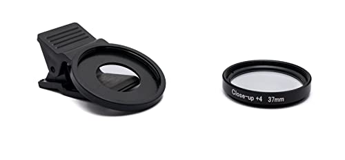 SYSTEM-S Makro Linse +4 Zoom Close Up Filter mit Clip in Schwarz von System-S